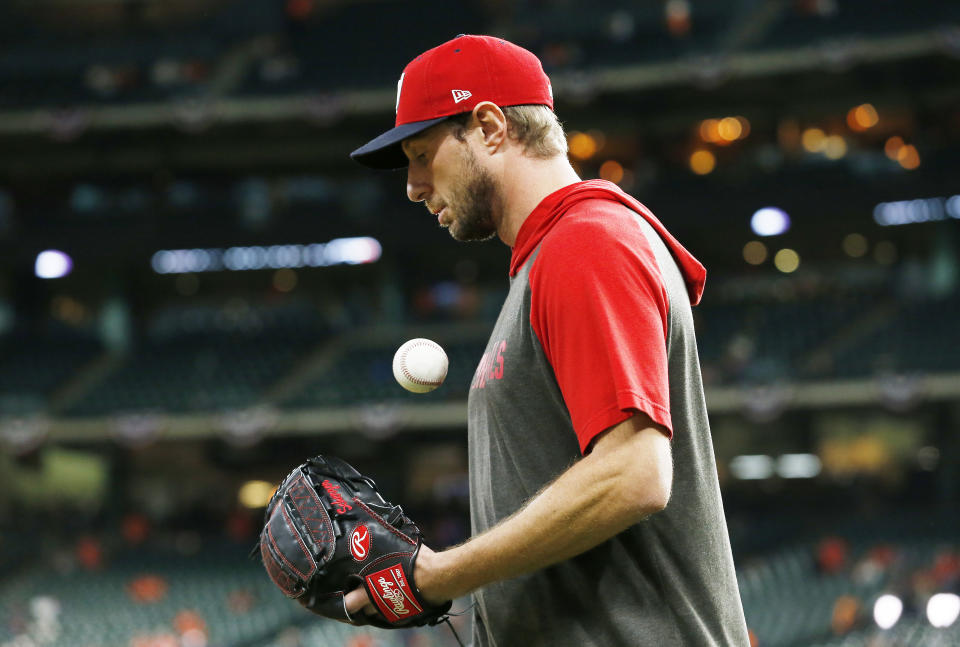 Max Scherzer is getting the ball for the Washington Nationals in Game 7 after missing Game 5 because of injury. (Photo by Tim Warner/Getty Images)