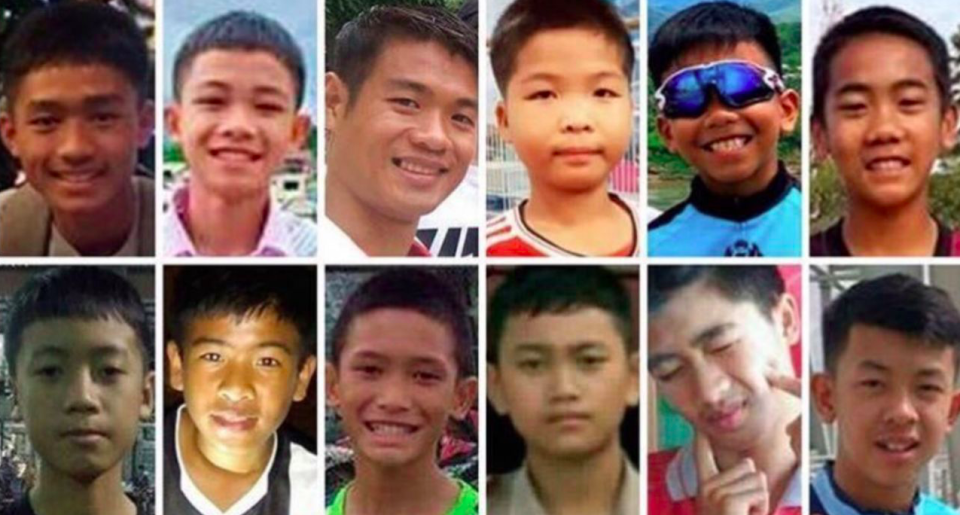 <em>All 12 boys were safely rescued from the cave deep underground (Various)</em>