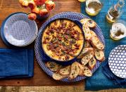 <p><strong>Recipe: <a href="https://www.southernliving.com/recipes/warm-cheese-spicy-pecan-dip-recipe" rel="nofollow noopener" target="_blank" data-ylk="slk:Warm Cheese-and-Spicy Pecan Dip;elm:context_link;itc:0;sec:content-canvas" class="link ">Warm Cheese-and-Spicy Pecan Dip</a></strong></p> <p>A warm cheese dip is always a good appetizer idea. Serve this gooey dip with baguette slices and your favorite crackers.</p>