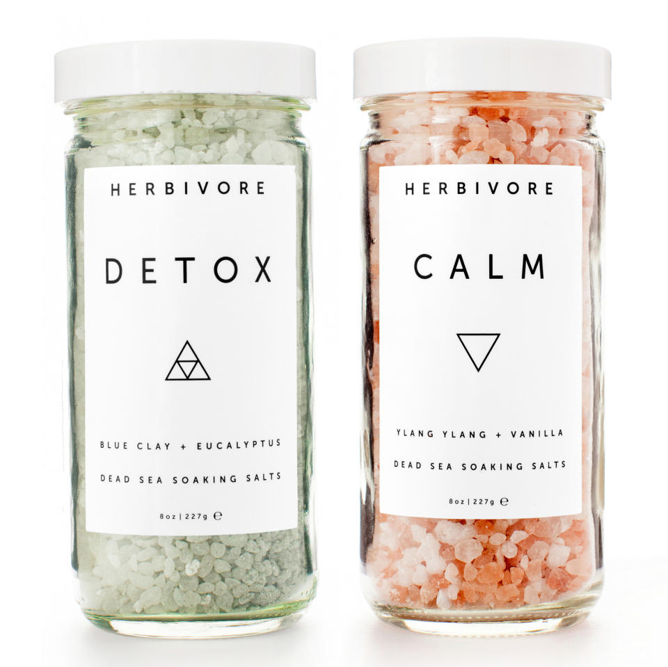 <p>Set mind and body both at ease with these natural Pacific Ocean bath salts from Herbivore. </p><p>Buy it <a rel="nofollow noopener" href="https://www.herbivorebotanicals.com/products/dead-sea-bath-salts" target="_blank" data-ylk="slk:here;elm:context_link;itc:0;sec:content-canvas" class="link ">here</a> for $32.</p>