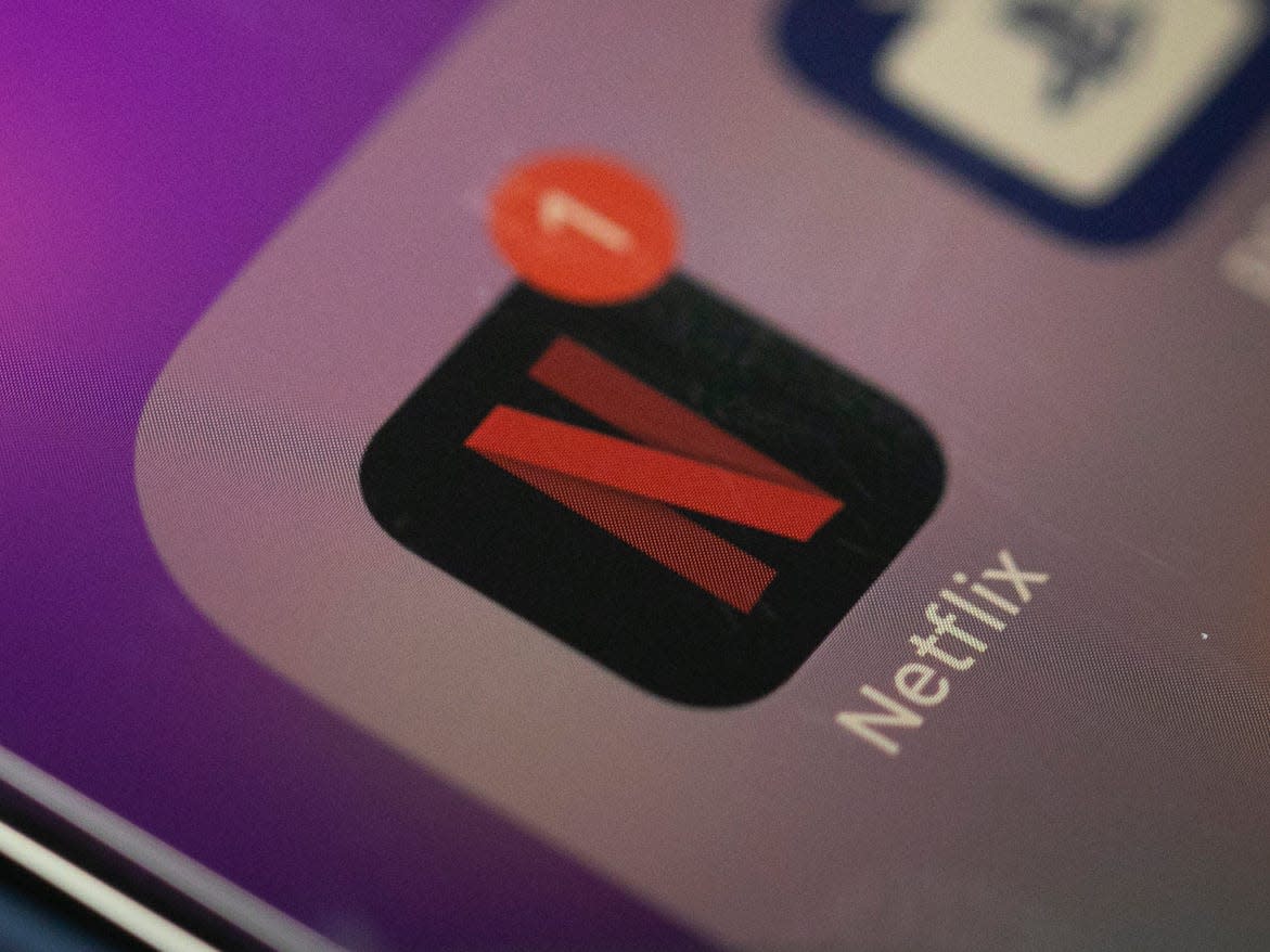 FILE - This Oct. 8, 2019, file photo shows the Netflix app on an iPhone in New York. Netflix reports financial results Tuesday, Jan. 21, 2020. (AP Photo/Jenny Kane, File)