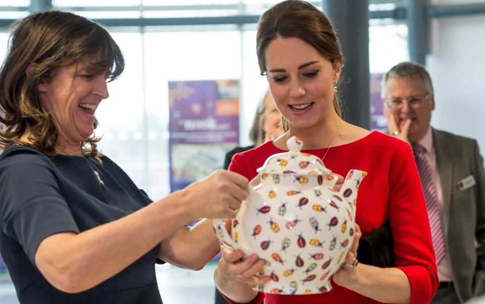 The then Duchess of Cambridge with Emma Bridgewater at a fund raising event for a children's hospice, 2014 - POOL