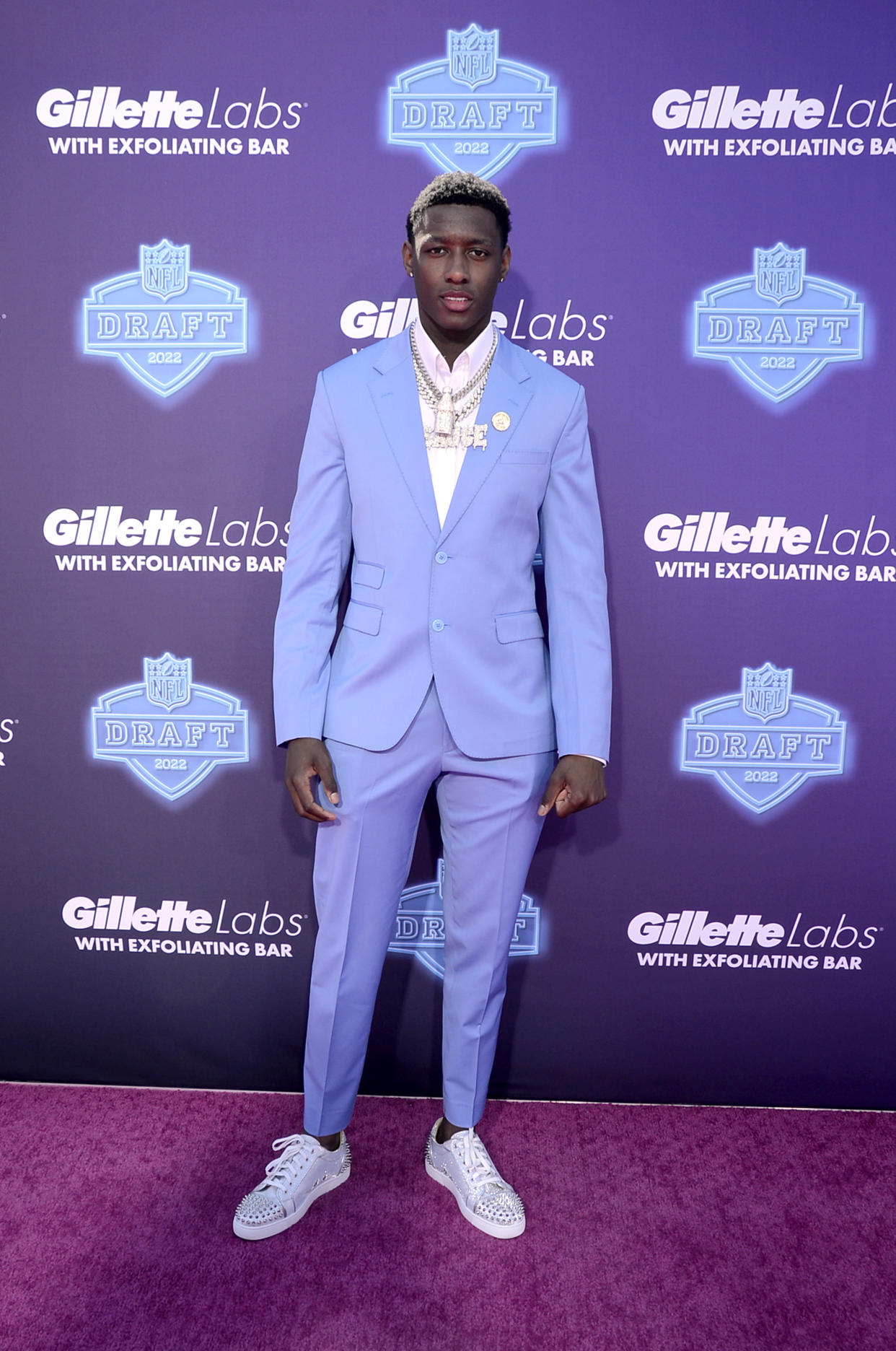 LAS VEGAS, NEVADA - APRIL 28: Sauce Gardner attends the 2022 NFL Draft on April 28, 2022 in Las Vegas, Nevada. (Photo by Mindy Small/Getty Images)