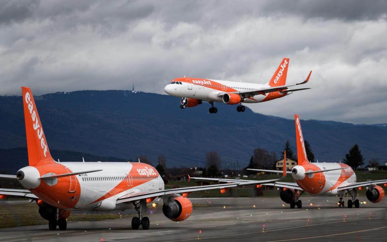 The man called police with a hoax bomb threat to delay the easyJet flight because his taxi was stuck in traffic - AFP