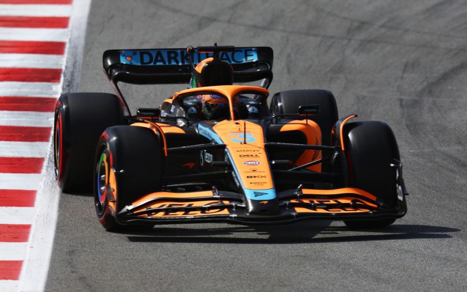 Daniel Ricciardo of Australia driving the (3) McLaren MCL36 Mercedes on track during qualifying ahead of the F1 Grand Prix of Spain at Circuit de Barcelona-Catalunya on May 21, 2022 in Barcelona, Spain. - Alex Pantling - Formula 1/Formula 1 via Getty Images