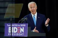 Democratic U.S. presidential candidate Biden speaks at campaign event in Wilmington, Delaware