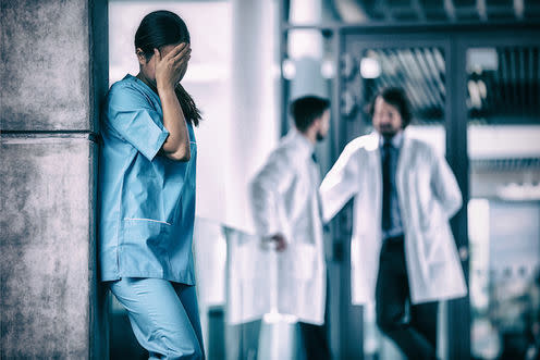 <span class="caption">Some nurses report being reduced to tears on a daily basis.</span> <span class="attribution"><span class="source">shutterstock</span></span>