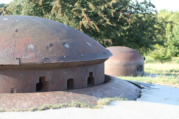 Old gun turrets along France's Maginot Line