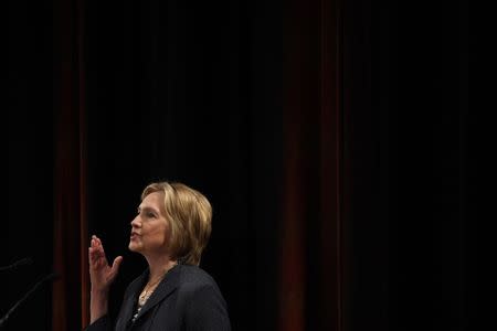 Former US Secretary of State Hillary Clinton gives a public lecture at Trinity College Dublin, Ireland June 22, 2018. REUTERS/Clodagh Kilcoyne