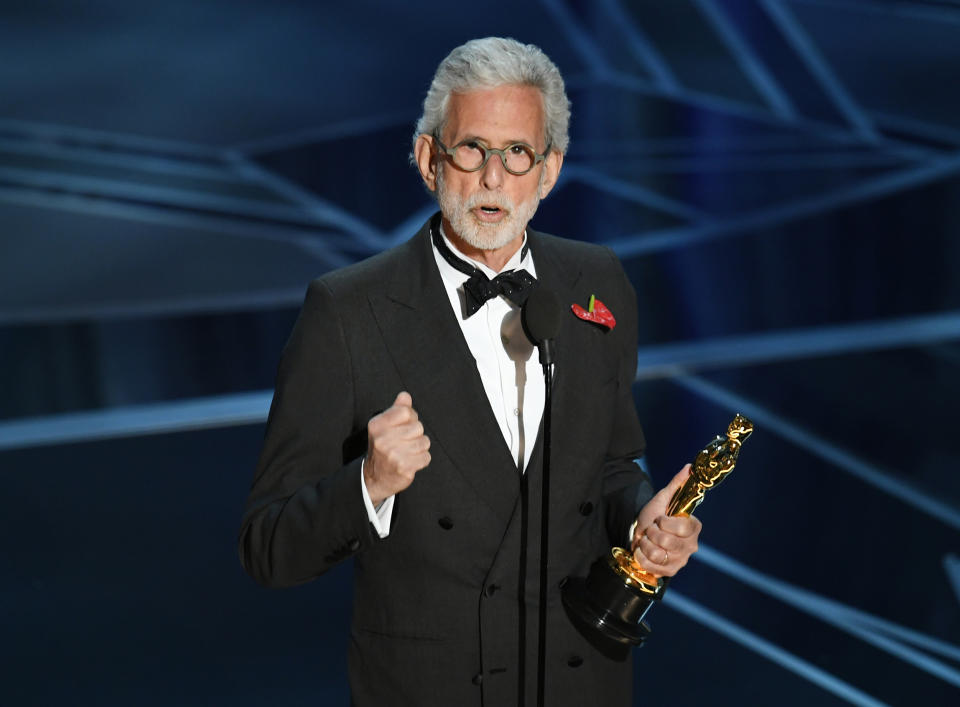 Filmmaker Frank Stiefel accepts Best Documentary - Short Subject for 'Heaven Is a Traffic Jam on the 405' onstage during the 90th Annual Academy Awards at the Dolby Theatre at Hollywood & Highland Center on March 4, 2018 in Hollywood.
