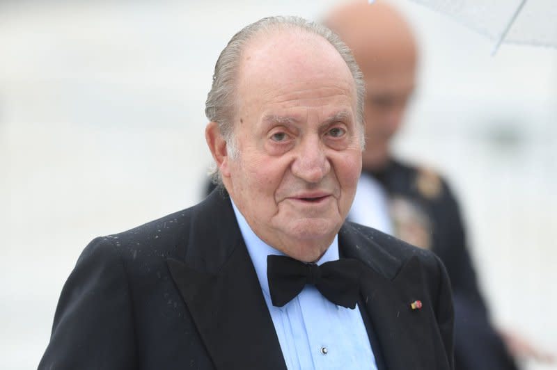 Spanish King Juan Carlos attends a gala banquet to celebrate King Harald V and Queen Sonja's 80th birthdays at the Opera House in Oslo on May 5. On October 30, 1975, with dictator Francisco Franco near death, Prince Juan Carlos assumed power in Spain. Franco died three weeks later. File Photo by Rune Hellestad/ UPI