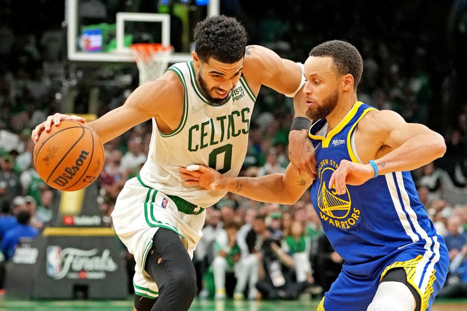 Celtics forward Jayson Tatum and Warriors guard Stephen Curry led their teams to the 2022 NBA Finals, with Curry and Golden State coming out on top in six games.