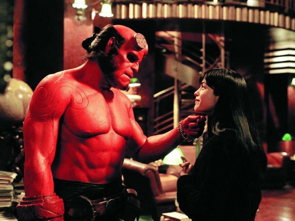 Ron Pearlman and Selma Blair in "Hellboy" (2004).