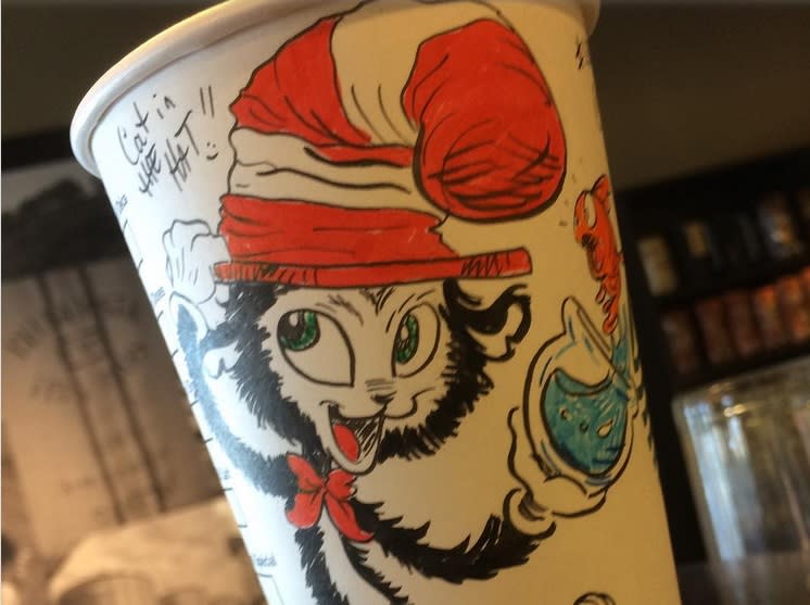 This Starbucks barista draws incredible caricatures on cups so fast they’re done before the coffee is ready