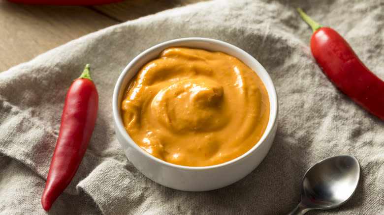 bowl of chili mayonnaise