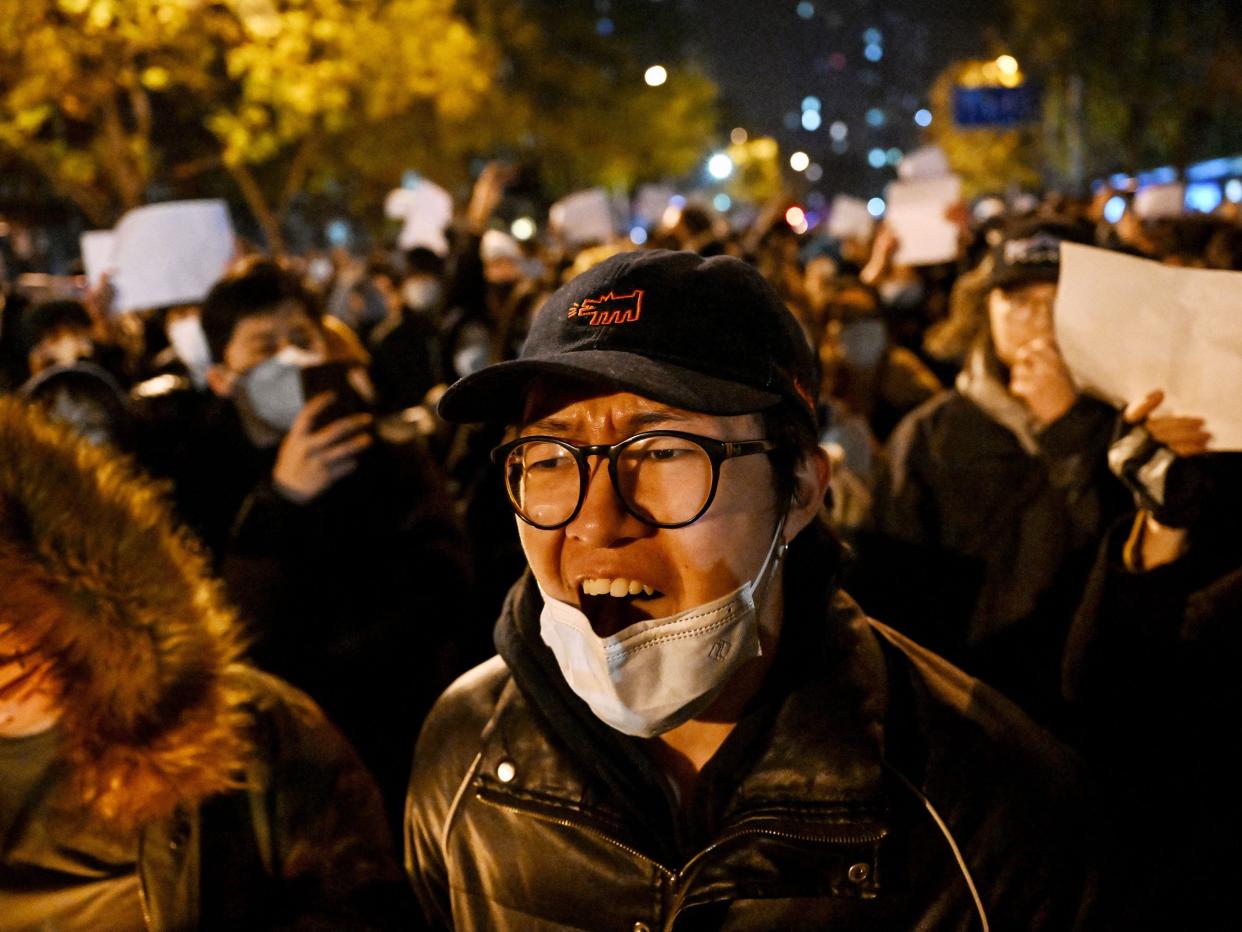 Thousands of demonstrators erupt in rare protests against COVID-19 restrictions across China.