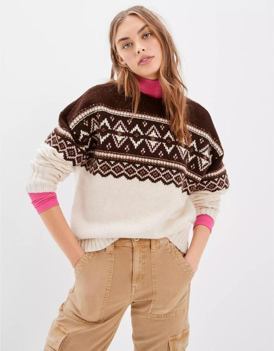 AE Fairisle Crew Neck Sweater. Image via American Eagle.