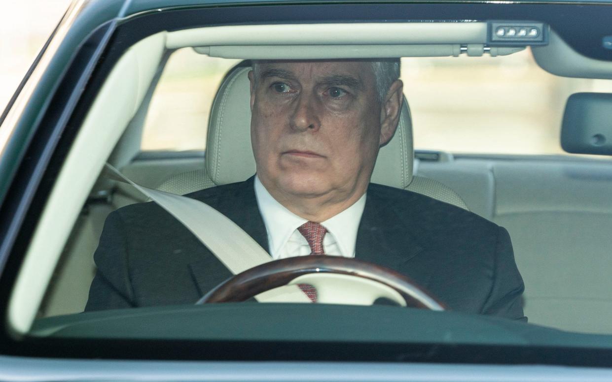 Prince Andrew arrives at the Queen's Christmas Lunch at Buckingham Palace on December 18 - Jeff Gilbert