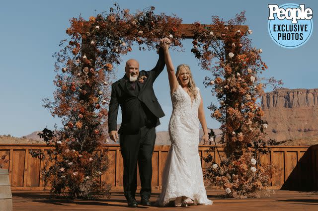 <p>Dani Sork Photo</p> Christine Brown and David Woolley on their wedding day