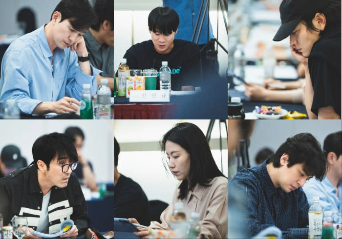 The cast of 'War and Revolt' at their table read