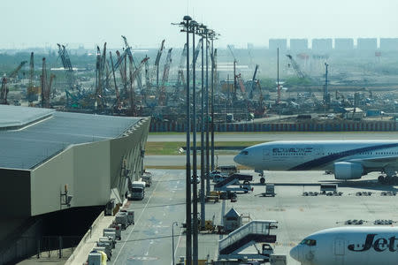 A construction site of the new phase of Suvarnabhumi Airport is pictured at Suvarnabhumi International Airport in Bangkok, Thailand, December 23, 2016. REUTERS/Athit Perawongmetha