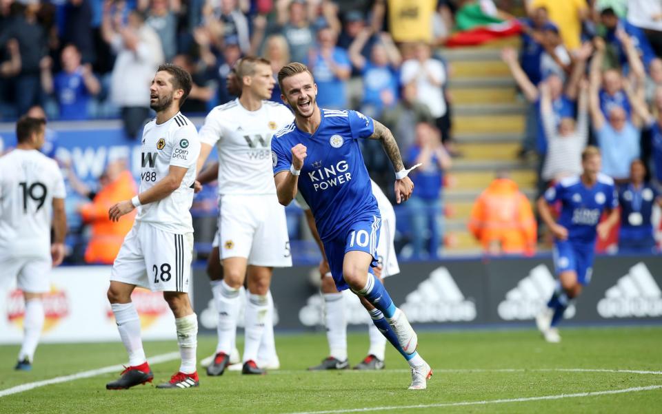 James Maddison celebrates doubling Leicester's lead - Leicester City FC