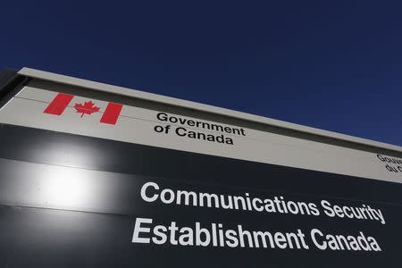 A sign is pictured outside the Communications Security Establishment (CSE) headquarters in Ottawa January 28, 2015. REUTERS/Chris Wattie