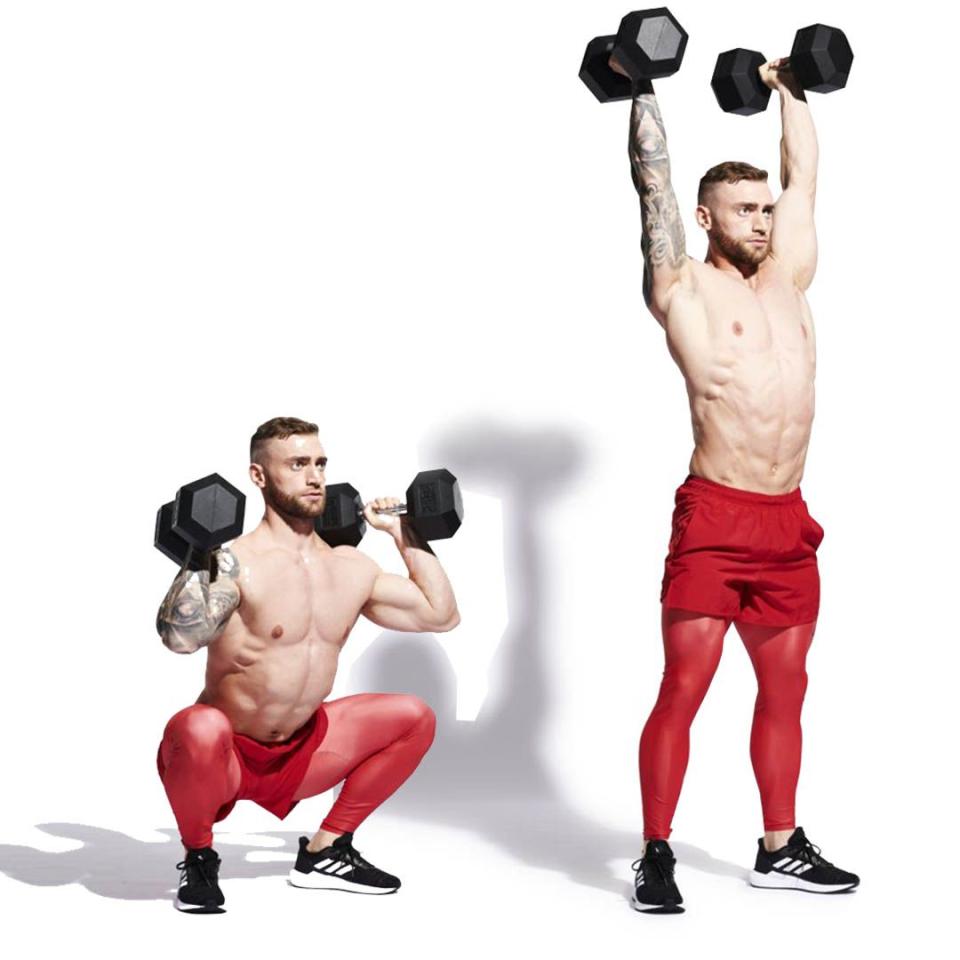 dumbbell thruster exercise