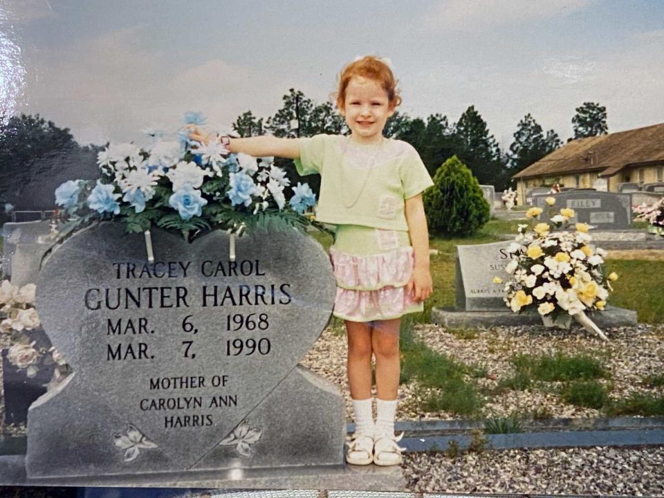 Carolyn was just 4 years old when she lost her mom. She was raised by her grandmother in Texas and didn't have contact with her father. / Credit: Carolyn Aznavour