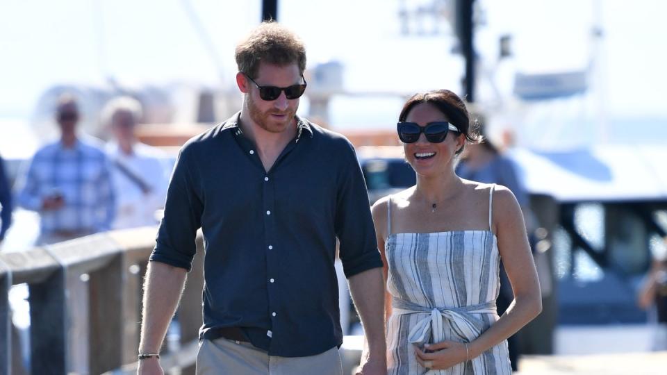 Der britische Prinz Harry und Herzogin  Meghan auf Fraser Island. Foto: Darren England