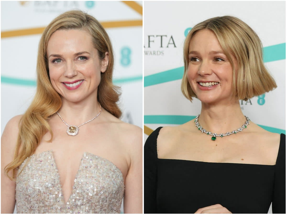 Kerry Condon and Carey Mulligan at the Baftas (Getty)