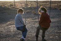 (L-r) OAKES FEGLEY as Young Theo and FINN WOLFHARD as Young Boris in Warner Bros. Pictures and Amazon Studios drama, THE GOLDFINCH, a Warner Bros. Pictures release.