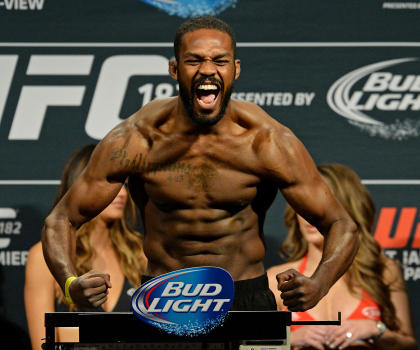 Jon Jones during the weigh-in for his bout against Daniel Cormie. (USA TODAY Sports)