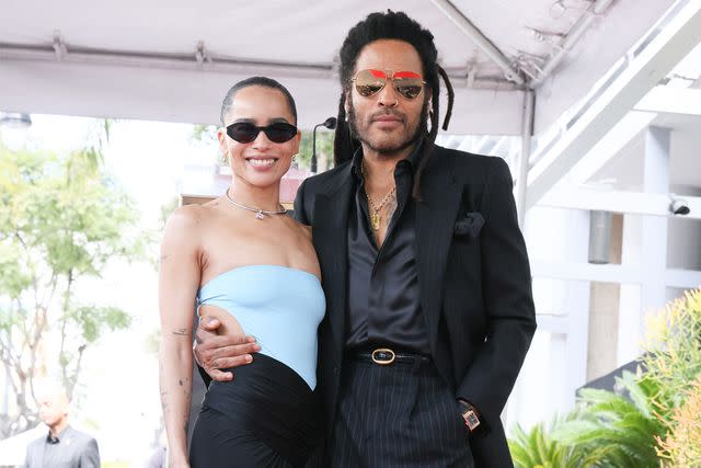 <p>Rodin Eckenroth/Getty</p> Zoe Kravitz and Lenny Kravitz