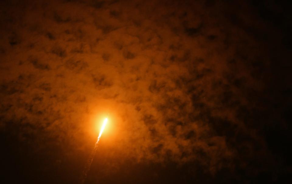 Thursday morning's SpaceX IM-1 launch, as seen from Viera.