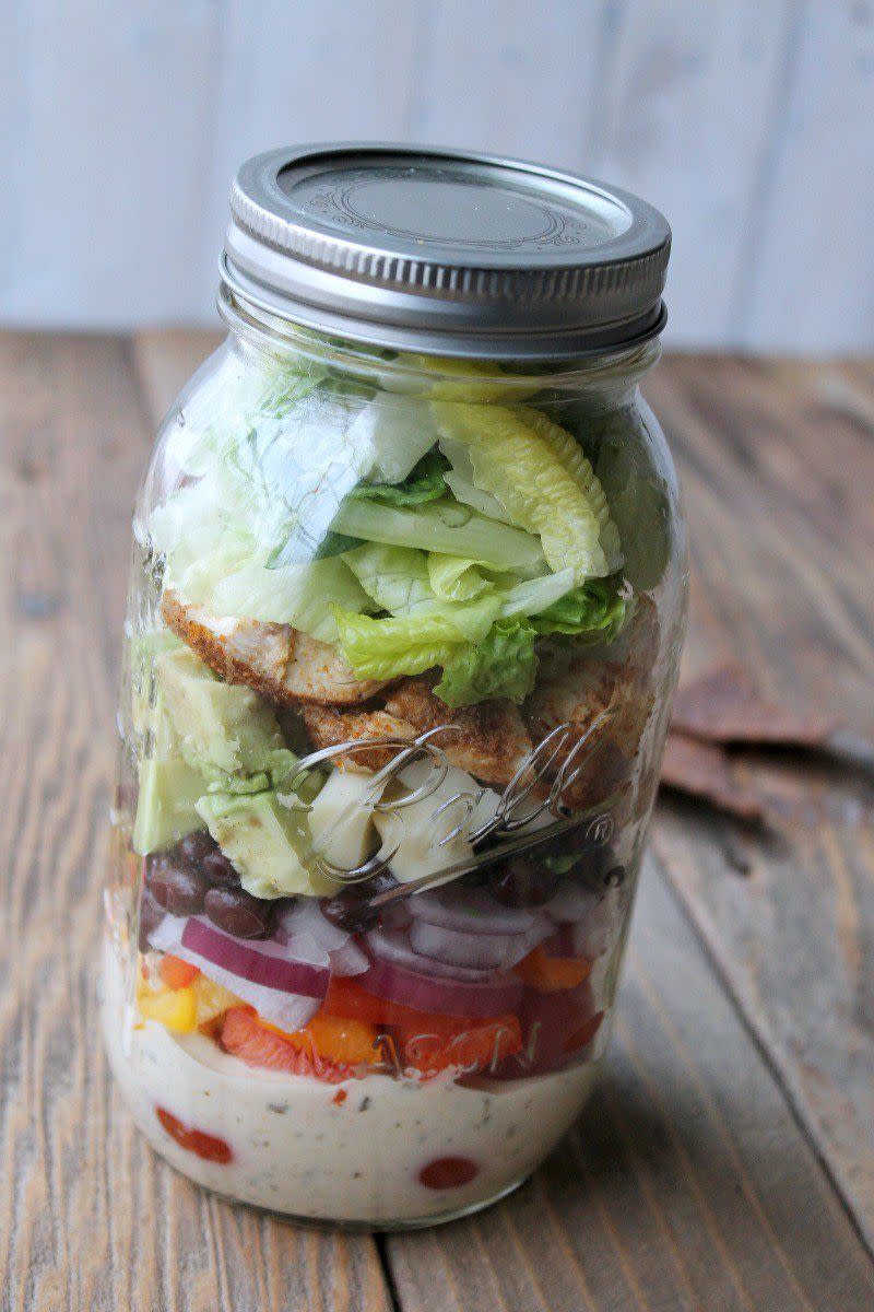 Southwest Ranch Chicken Mason Jar Salad