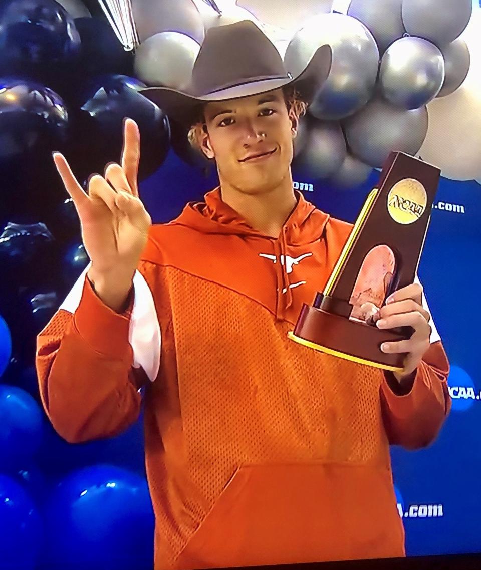 Texas swimmer Drew Kibler is Carmel's first individual champion in NCAA swimming