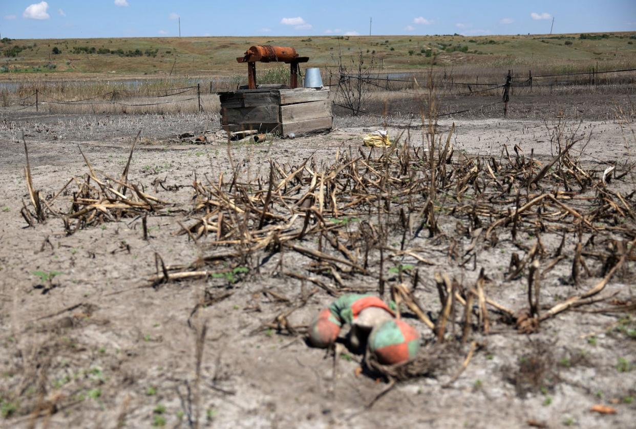 A well in Afanasyeva village, Mykolaiv region, damaged by flooding after the Kakhovka Dam breach. <a href="https://www.gettyimages.com/detail/news-photo/this-photograph-shows-a-well-in-afanasyeva-village-mykolaiv-news-photo/1501982154" rel="nofollow noopener" target="_blank" data-ylk="slk:Anatolii Stepanov /AFP via Getty Images;elm:context_link;itc:0;sec:content-canvas" class="link ">Anatolii Stepanov /AFP via Getty Images</a>