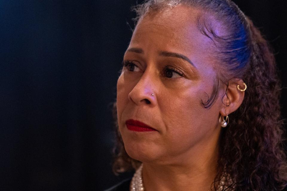 Collette V. Smith is interviewed during the NAF Next Conference at the JW Marriott Phoenix Desert Ridge Resort & Spa in Phoenix on July 12, 2023.