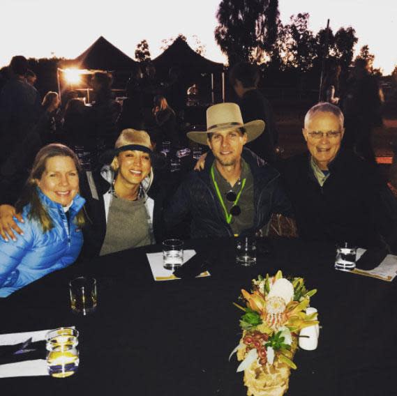 Karl's parents join the couple for a feed.