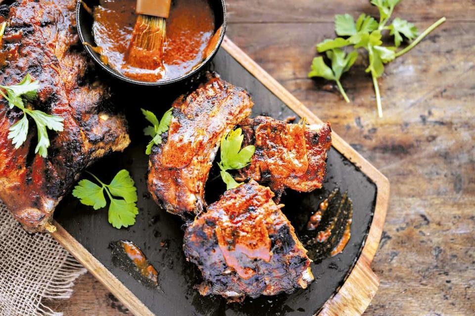 cómo preparar costilla de cerdo con salsa de mango