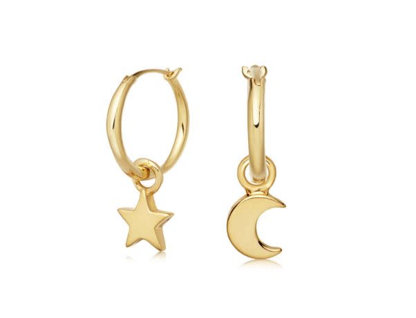 "I've been getting back into the habit of wearing earrings in the second piercing on my lobes, and love how they look with mini hoops with charms. These <a href="https://fave.co/2DFAo5W" target="_blank" rel="noopener noreferrer">Missoma gold mini star moon charm hoops</a> are made with 18ct gold vermeil and are currently 25% off I might have to treat myself to once last early holiday gift."&nbsp;&mdash; <a href="https://www.instagram.com/daniellekgonzalez/" target="_blank" rel="noopener noreferrer">Danielle Gonzalez,</a> Commerce Specialist