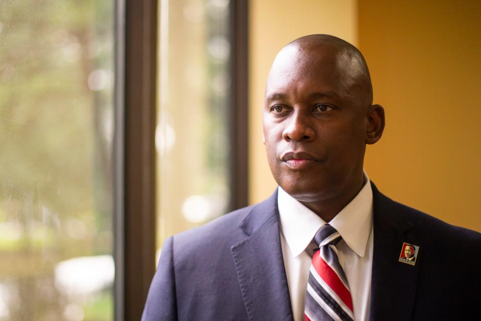 Van Turner, president of the Memphis branch of NAACP and a mayoral candidate, poses for a portrait at Turner Feild PLLC in Memphis, Tenn., on Monday, July 17, 2023.