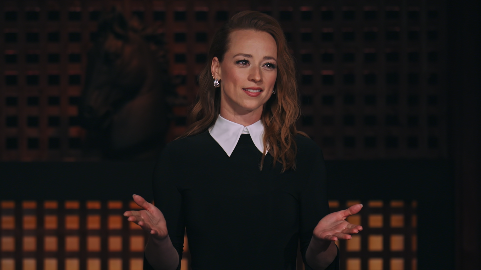 Karine Vanasse, host of The Traitors Canada on CTV