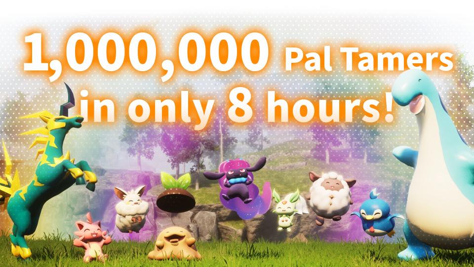  Palworld image showing 1 million sales in 8 hours. . 