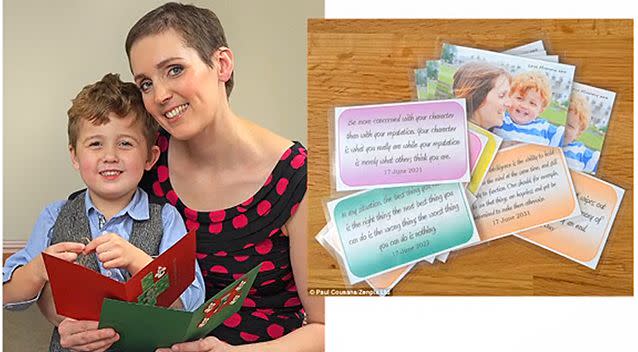 Rowena's created birthday cards for her son, and also a card for when he gets married. Photo: Supplied