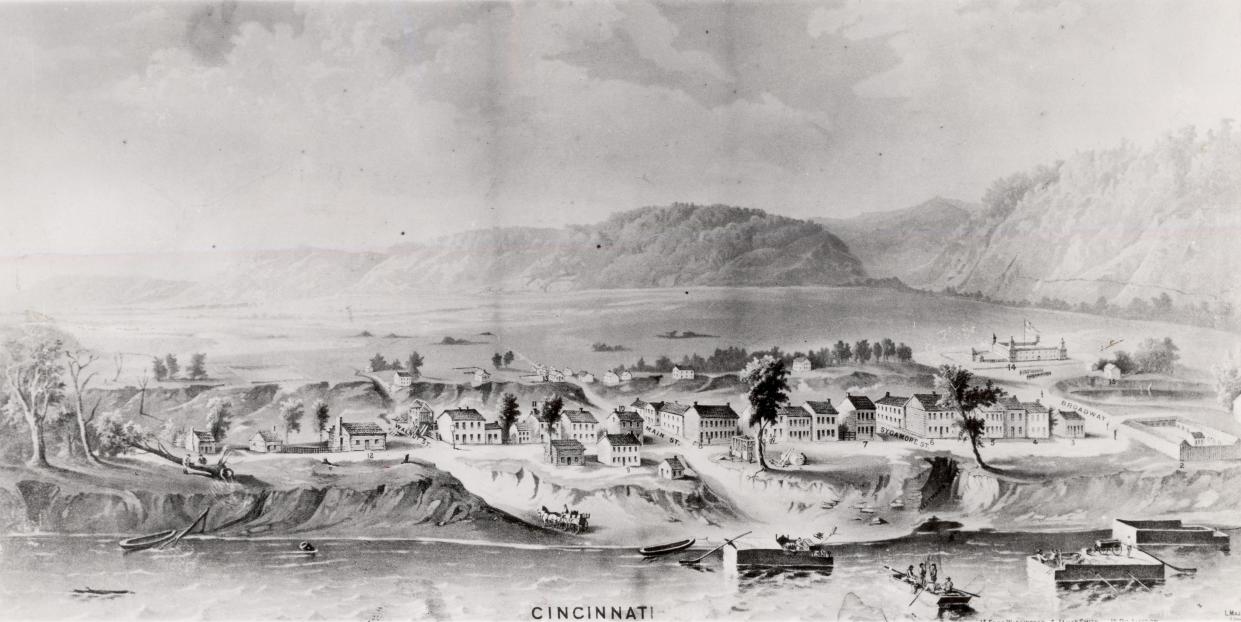 Cincinnati as it appeared in 1802, five years after Francis Baily’s visit.