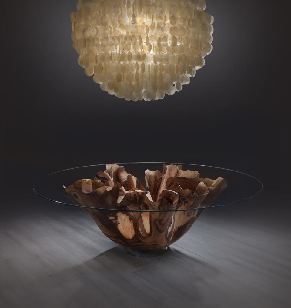 Cocoon Gallery features one-of-a-kind, luxurious pieces of functional art created from organic materials including wood and precious minerals.