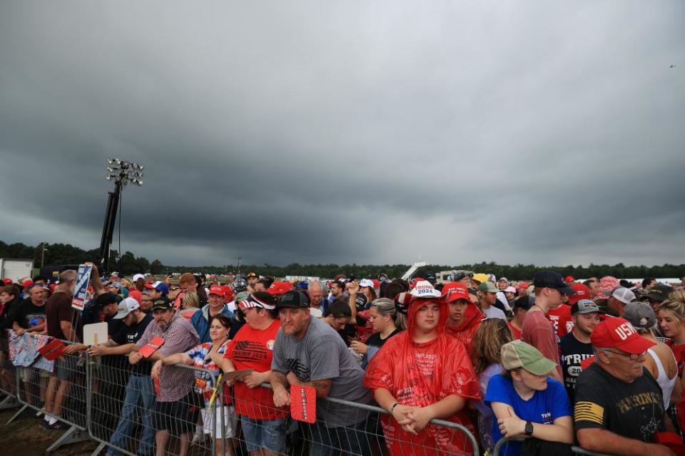 Supporters of Trump at the Cullman rally.