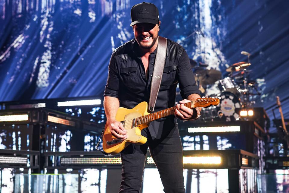 Luke Bryan performs during the opening night of his residency at Resorts World Las Vegas on February 11, 2022 in Las Vegas, Nevada.